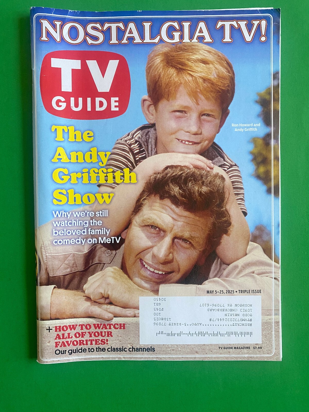 TV Guide May 5-25, 2025: THE ANDY GRIFFITH SHOW-Complette Magazine