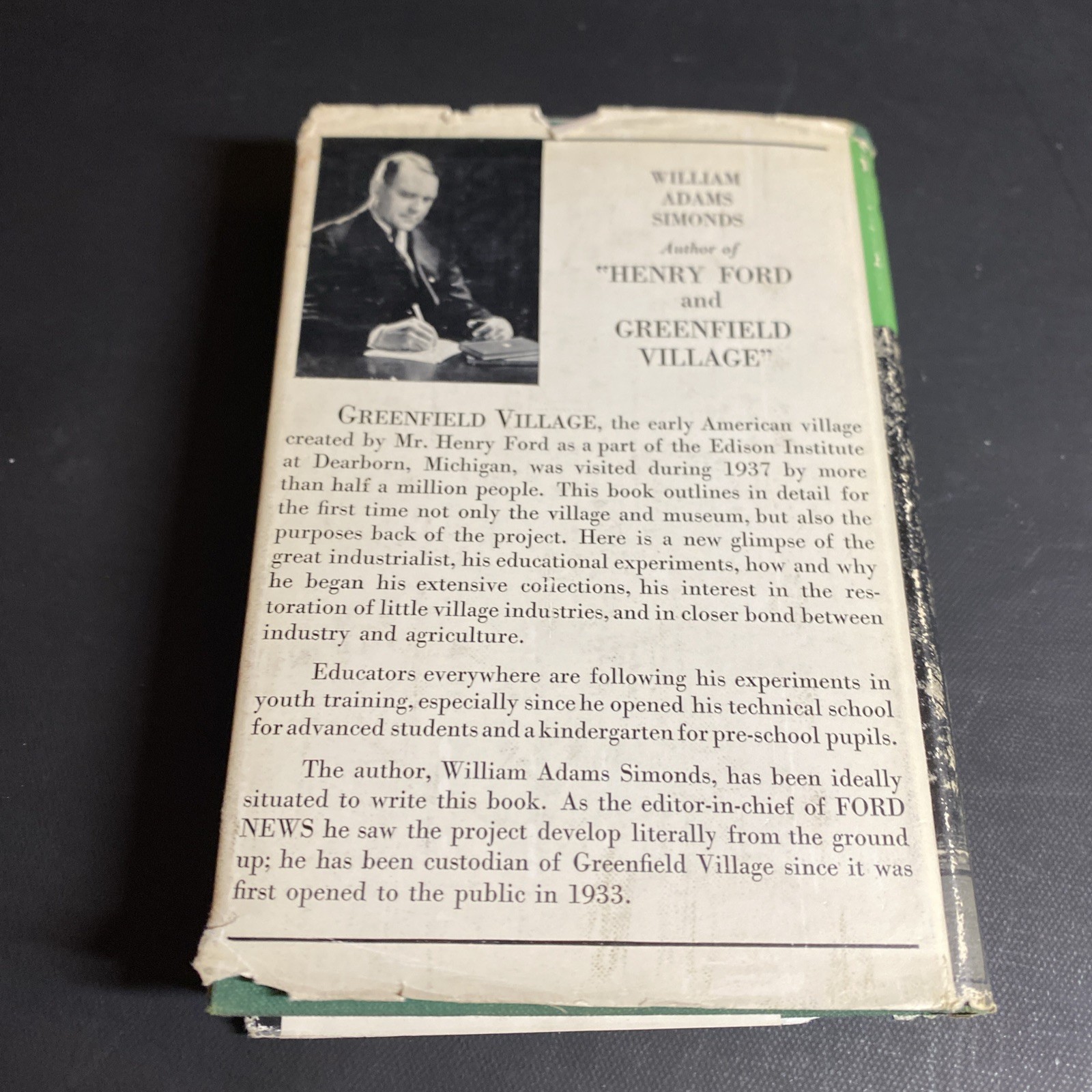 Henry Ford & Greenfield Village 1938 1st Edition – William Adams Simonds / FHB