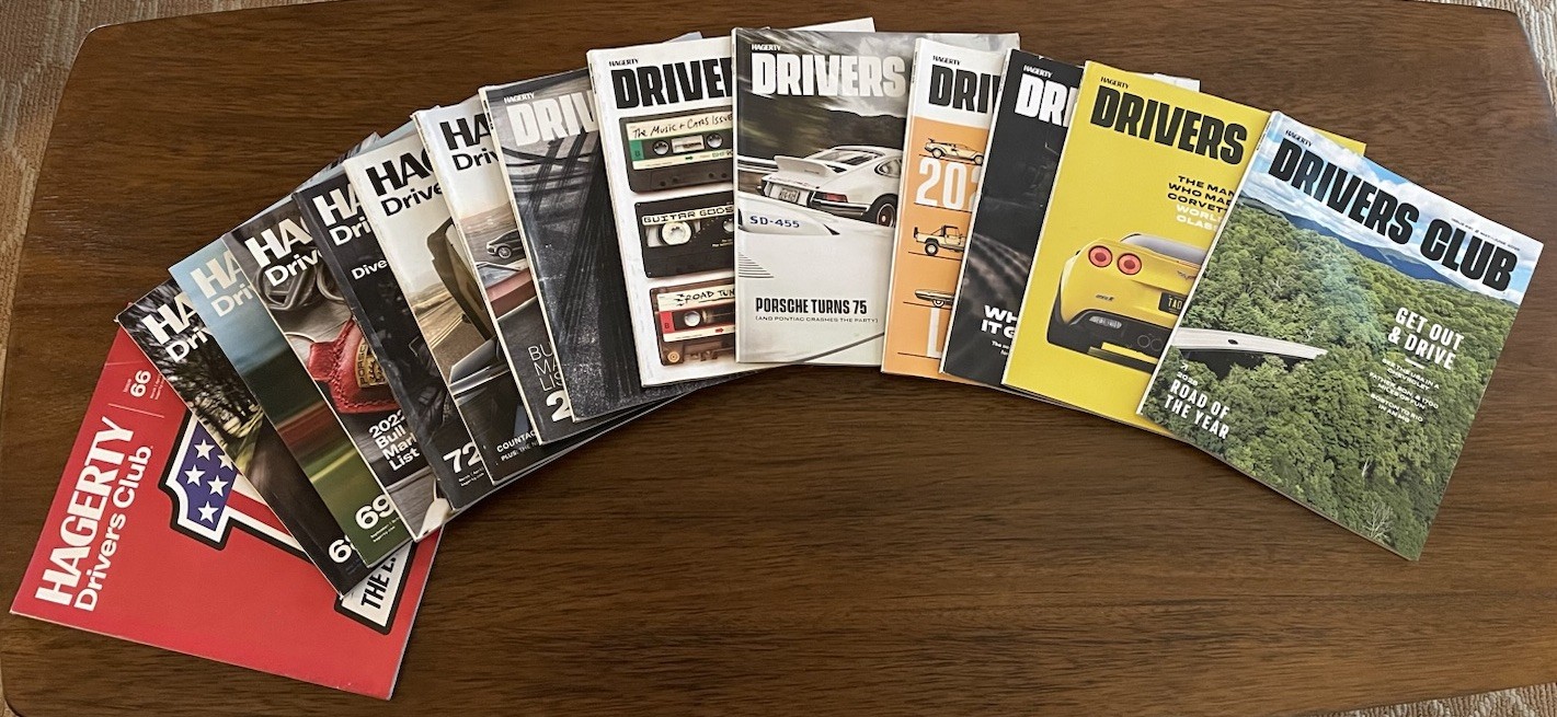 Lot 14 HAGERTY Drivers Club MAGAZINE 2021-2025 Porsche Corvette Bull Market Road