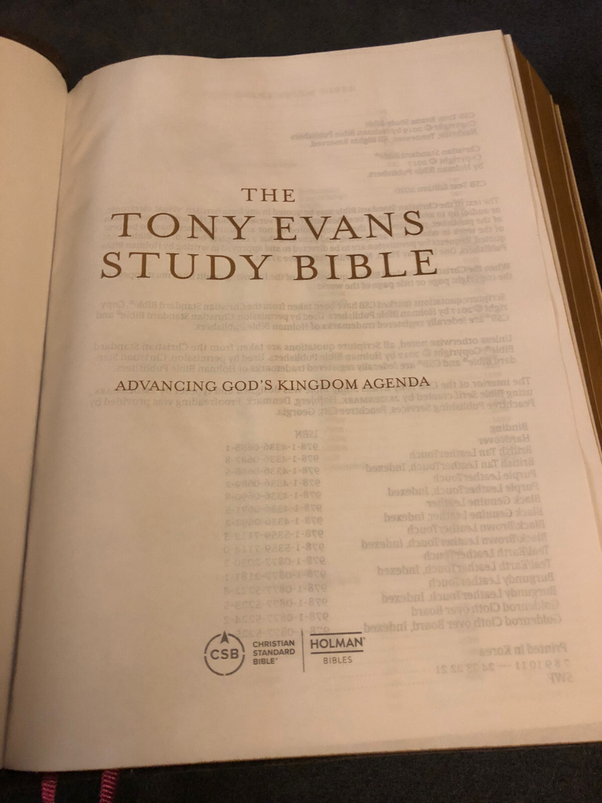 csb tony evans study bible christian standard Bible black leather reference