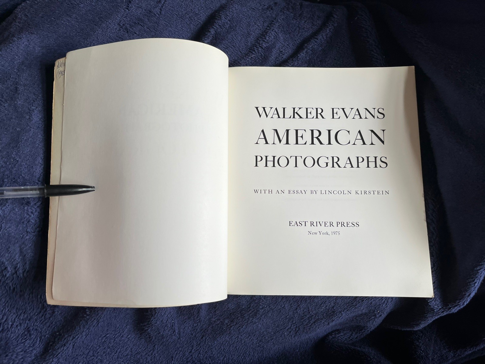 Walker Evans American Photographs 1975 Edition Lincoln Kirstein East River Press