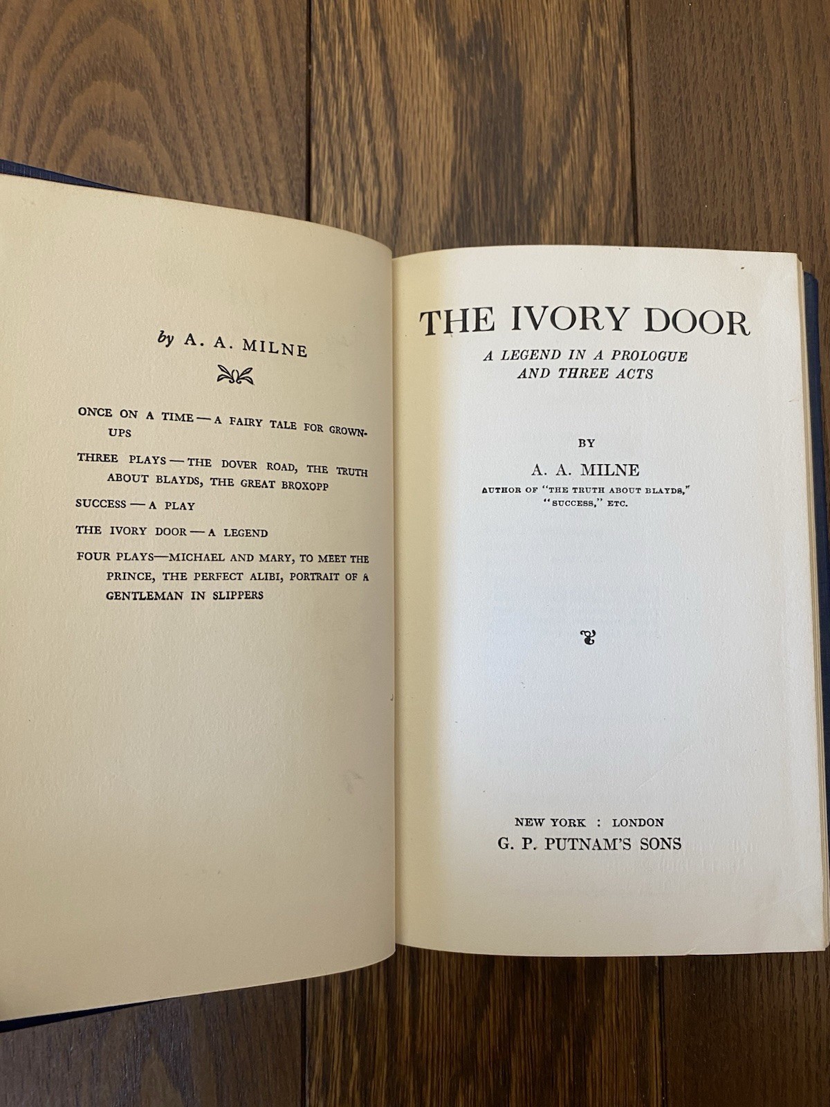 The Ivory Door by A.A. Milne 1936 5th Impression Hardcover