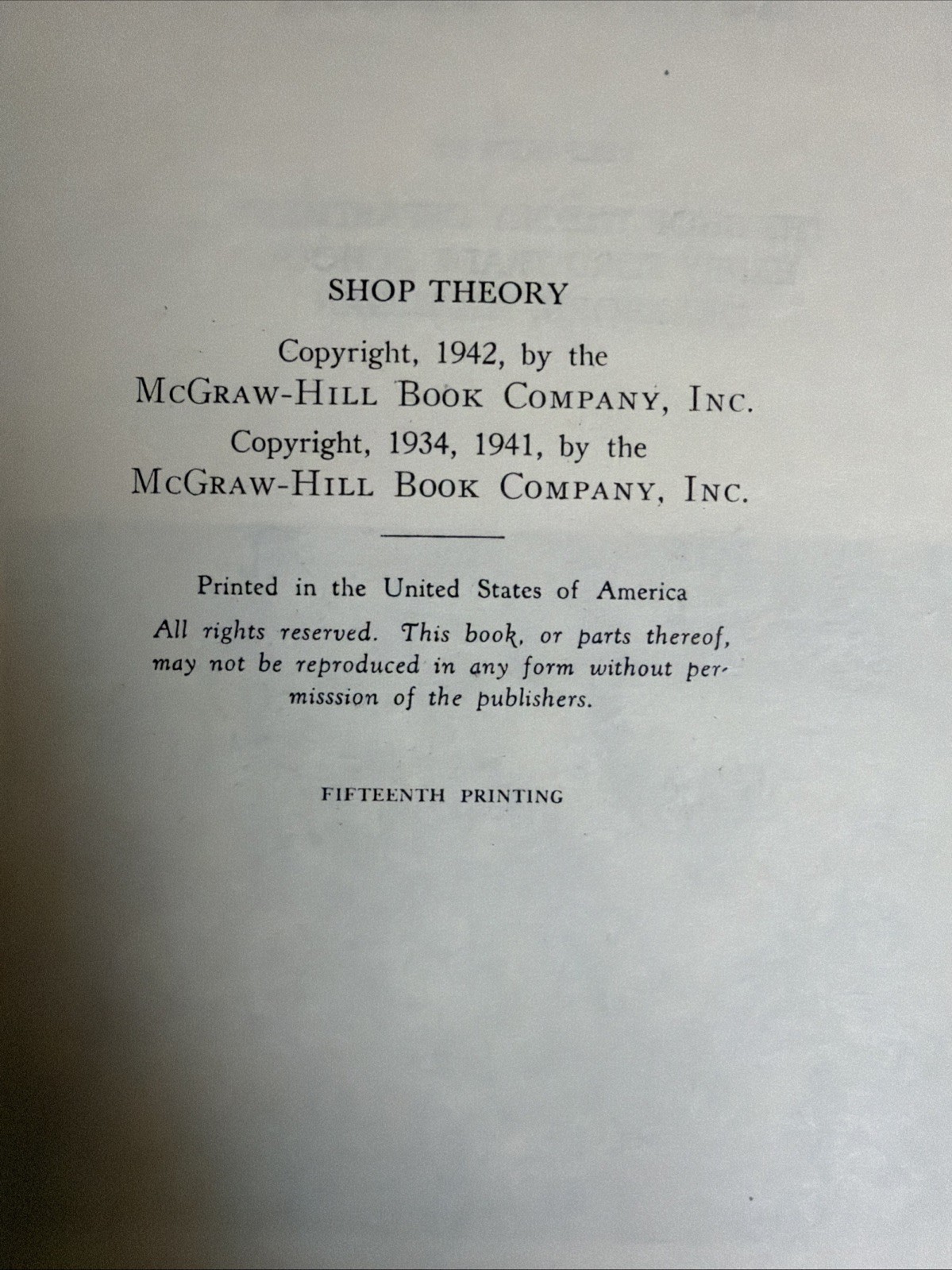 Shop Theory Henry Ford Trade School Revised Edition 1942