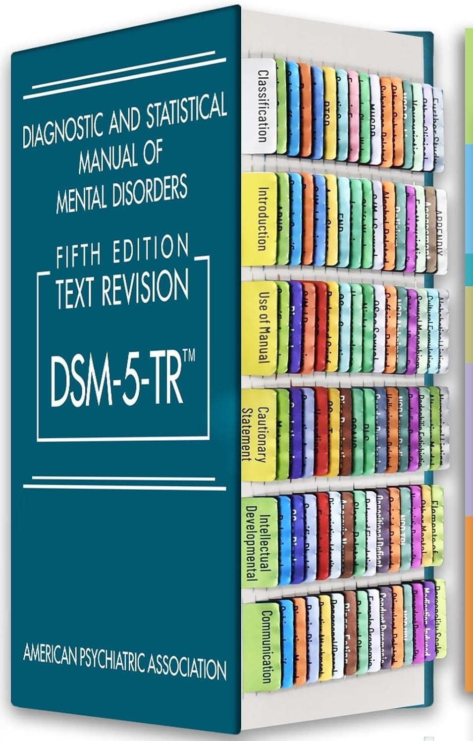 DSM-5-TR Paperback book with Color-Coded Index Tabs isbn 978-0890425763