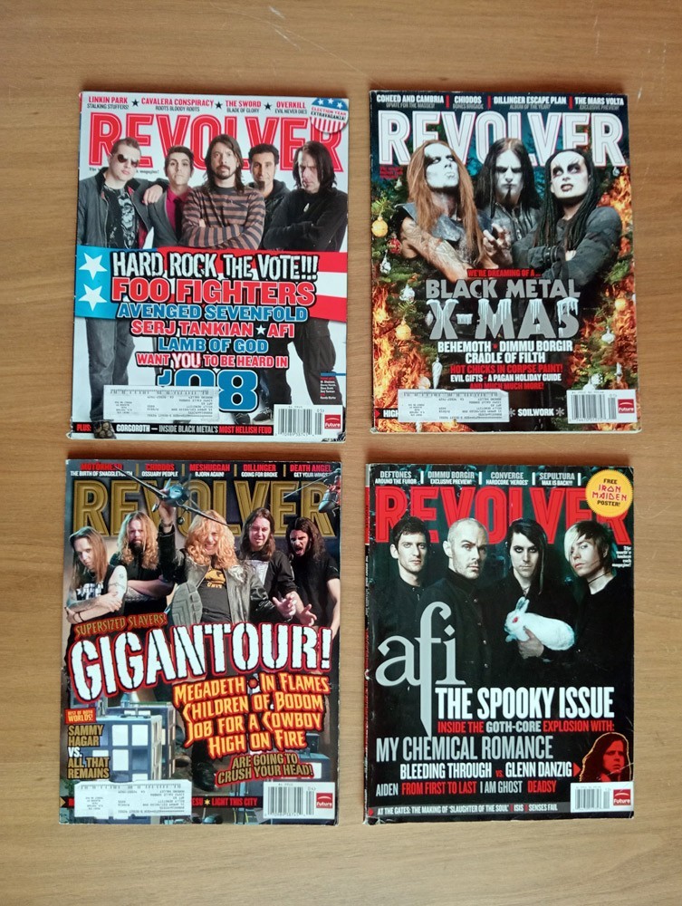 4 MAGAZINE LOT REVOLVER/Gigantour / AFI / Foo Fighters/ Black Metal X-Mas – Used