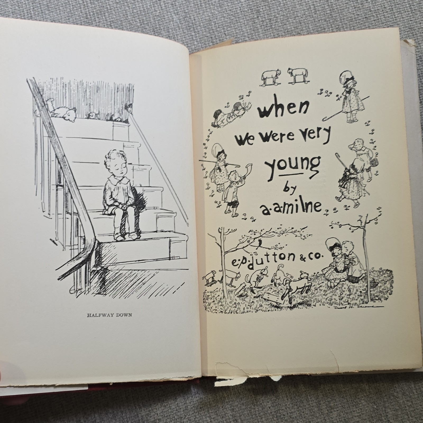 A. A. Milne When We Were Very Young 1924 E. P. Dutton HC DJ Illus