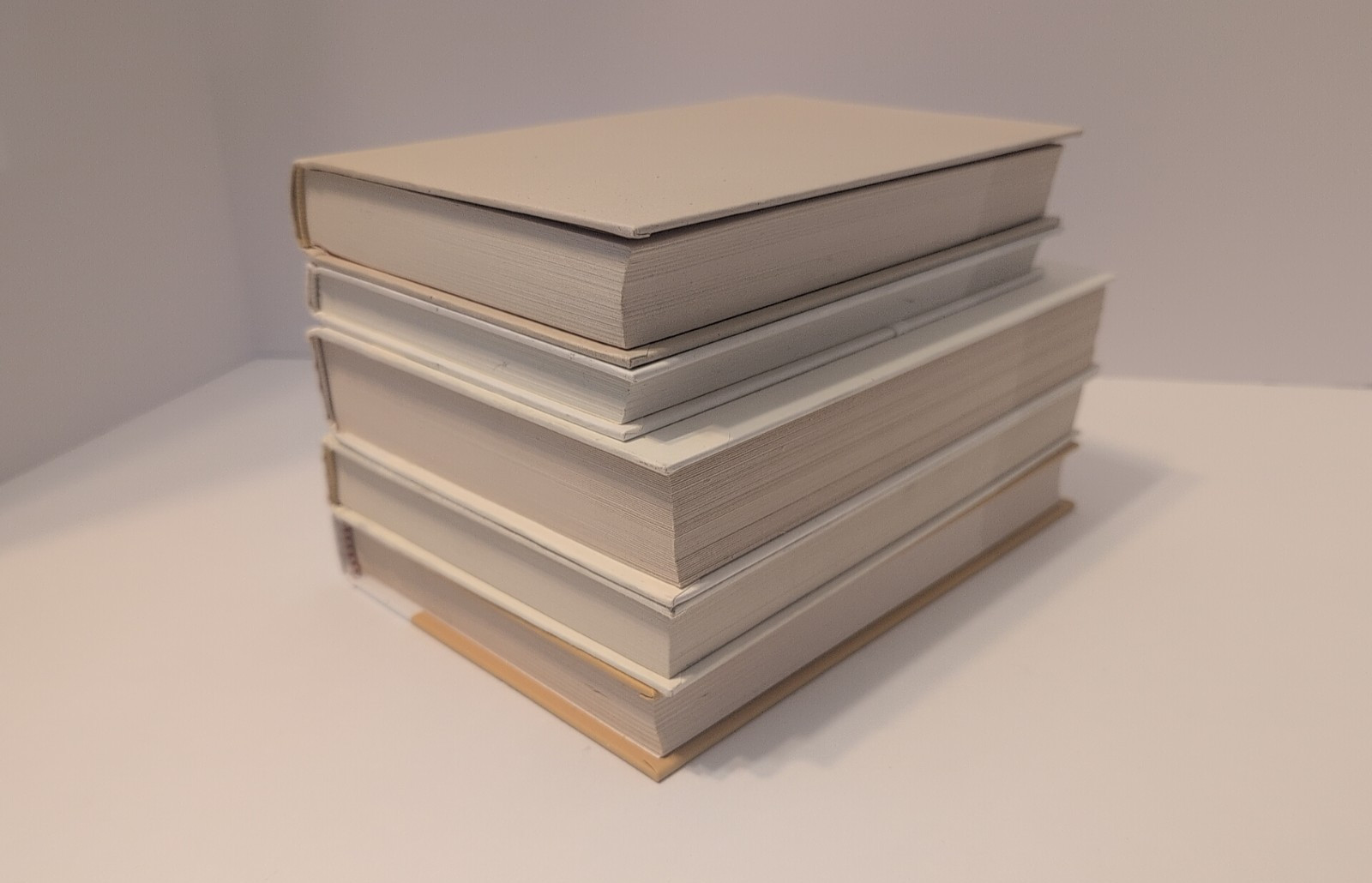 Lot of 5 Decor Books Gold Lettering White Cream Shades Staging Home Decor Prop