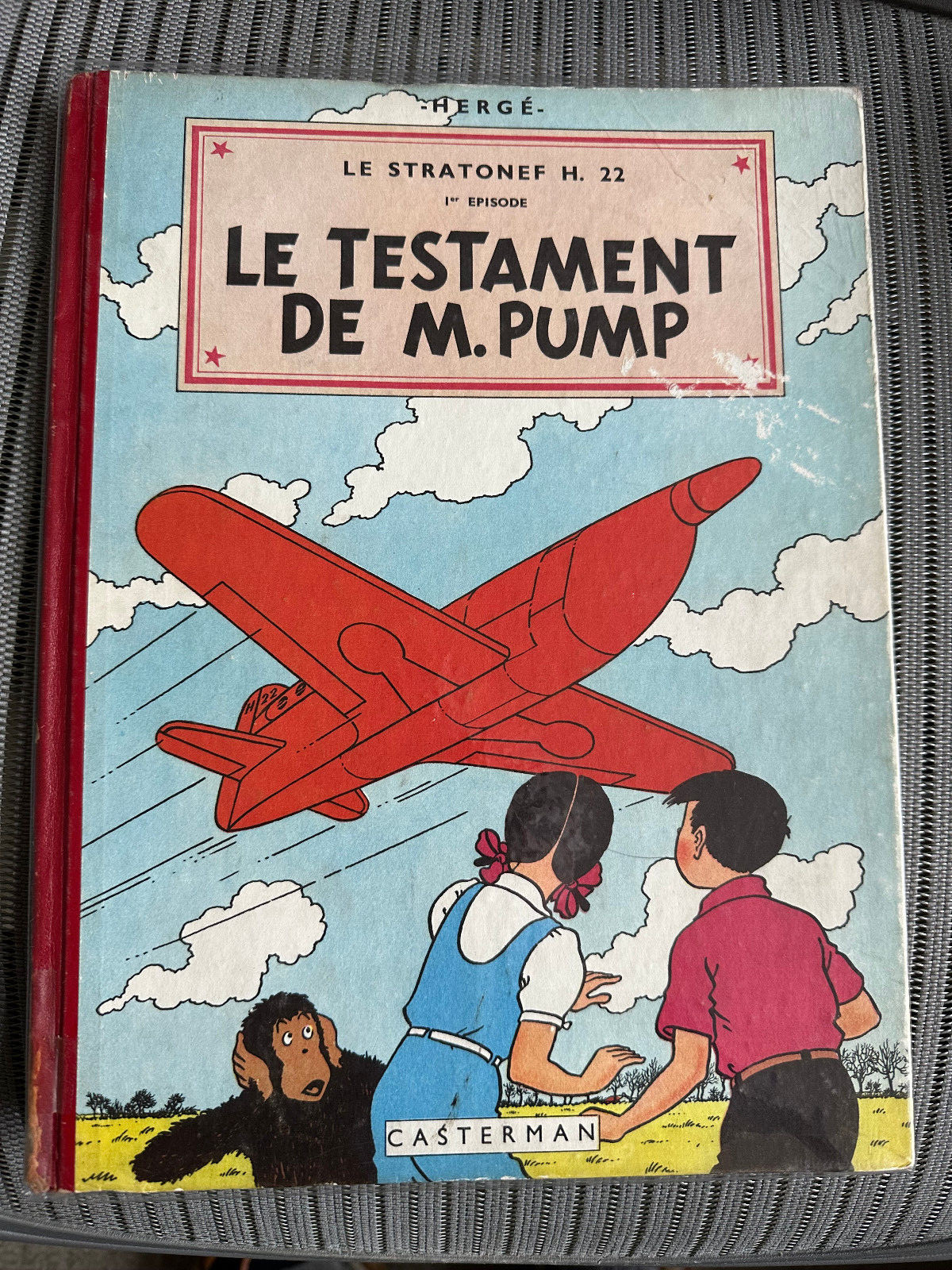 Hergé Jo, Zette & Jocko. Le Testament de M. Pump SIGNED BY HERGE & WIFE 1st 1952