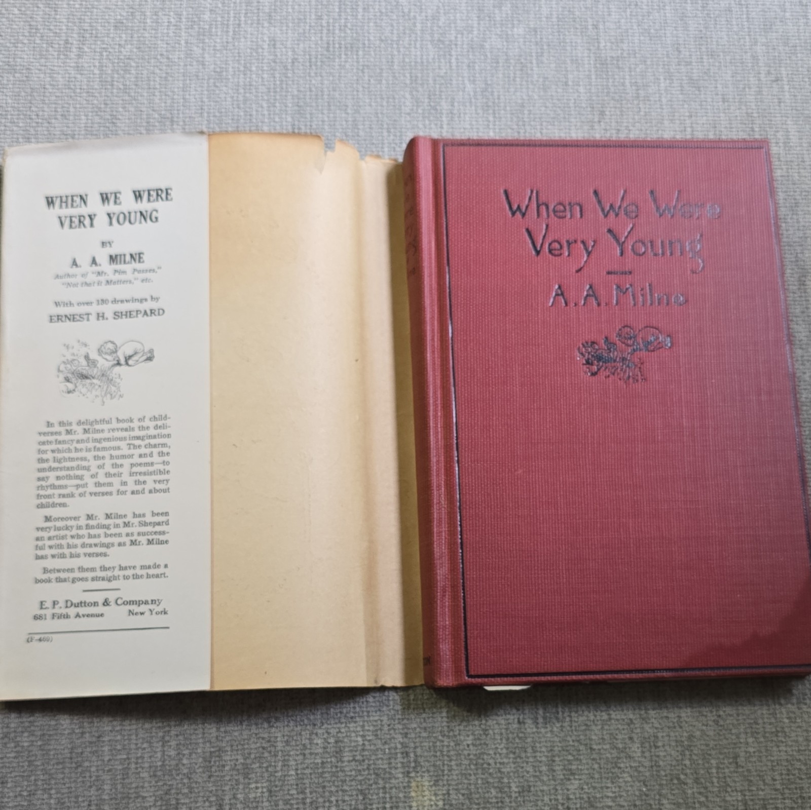 A. A. Milne When We Were Very Young 1924 E. P. Dutton HC DJ Illus