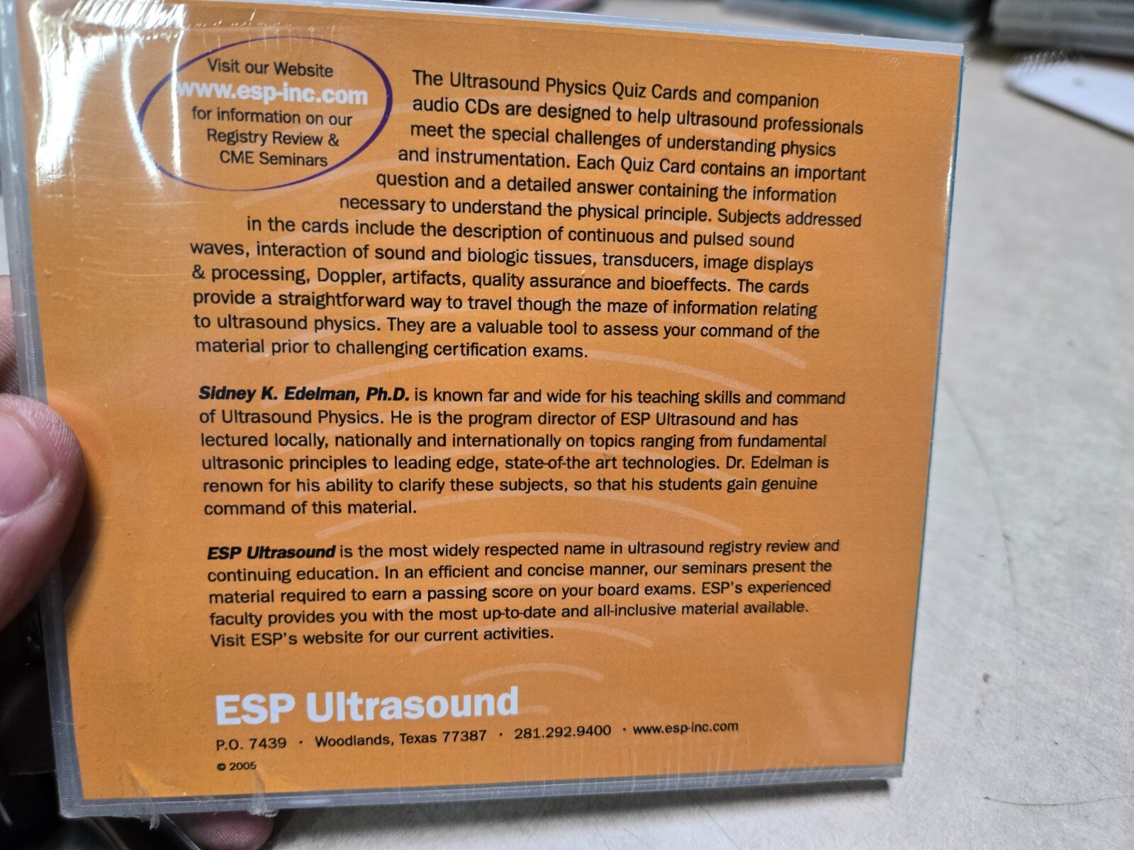 Ultrasound Physics Instrumentation CDs Only Sidney Edelman ESP Sealed