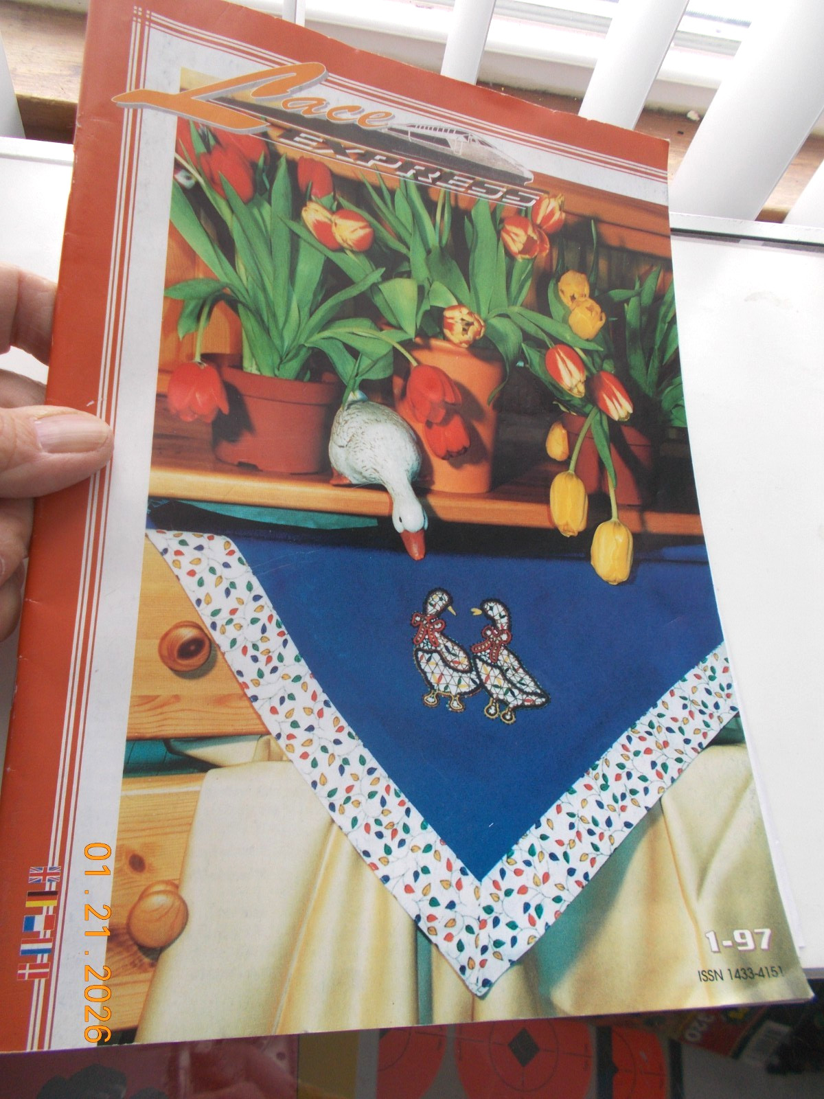 First Issue of Lace Express Magazine with Lace Photos & Patterns, 1997, 47 pages