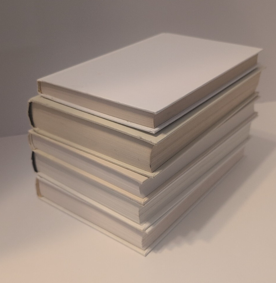 Lot of 5 Decor Books Gold Lettering White Cream Shades Staging Home Decor Prop