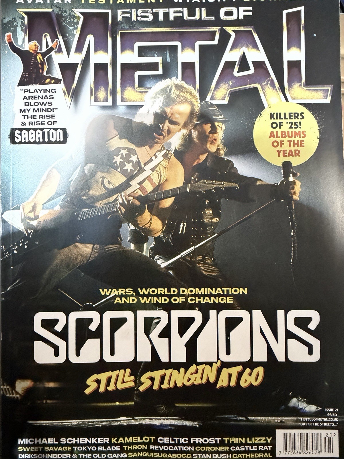 Fistful of Metal magazine #21 2025 Scorpions at 60 + Avatar, W.A.S.P. Biohazard